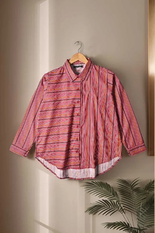 East West Women's Narrow Lining Style Casual Shirt Classic Denim Short Sleeve