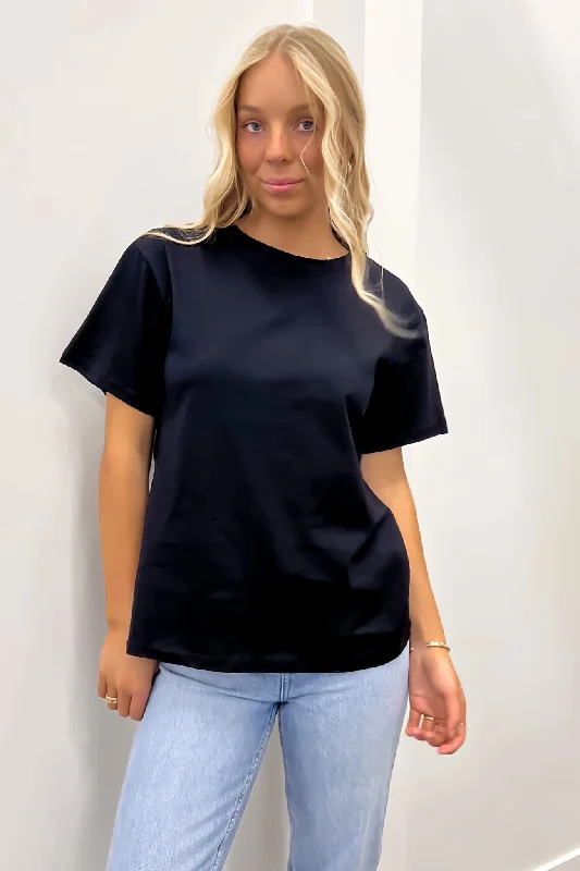 Kaylah Tee Black Chenille Brocade Lace