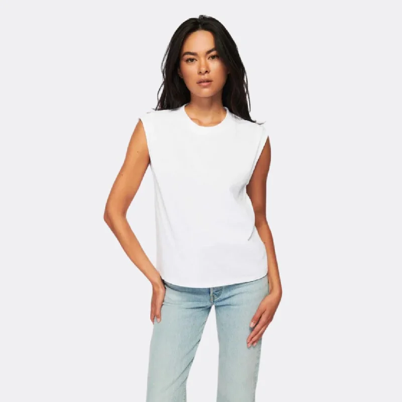 Marina Muscle Tee (Optic White) Faux Fur Fabric Real Fur Fabric Shearling Fabric
