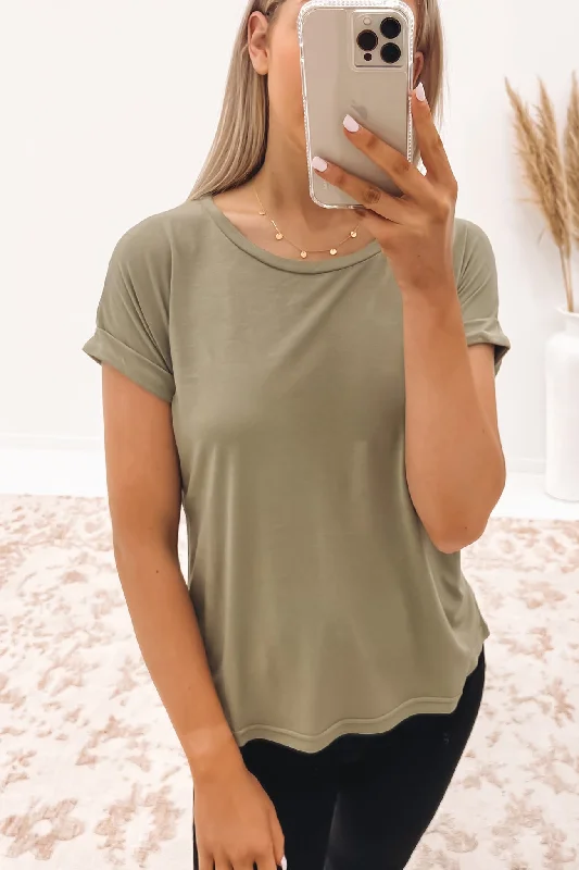 On A Roll Tee Khaki Welt Pockets Slit Pockets Flap Pockets
