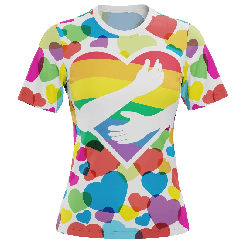 Women's Rainbow Love Short Sleeve Running Shirt Comfortable Graphic Short Sleeve