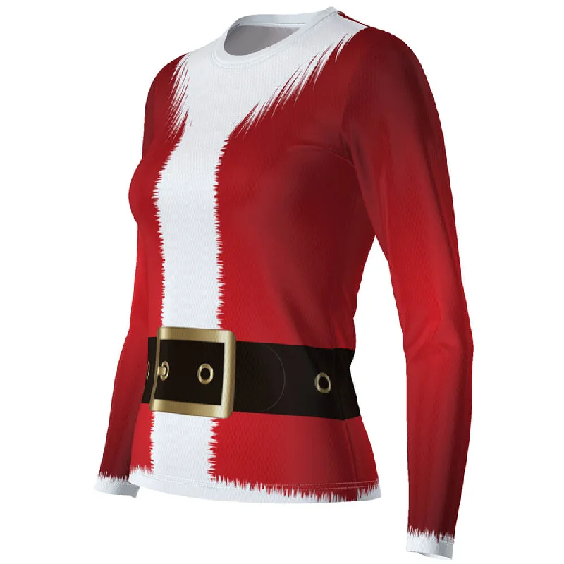 Women's Santa Claus Christmas Suit Long Sleeve Running Shirt Elegant Longline Short Shirt Women's Santa Claus Christmas Suit Long Sleeve Running Shirt Elegant Longline Short Shirt