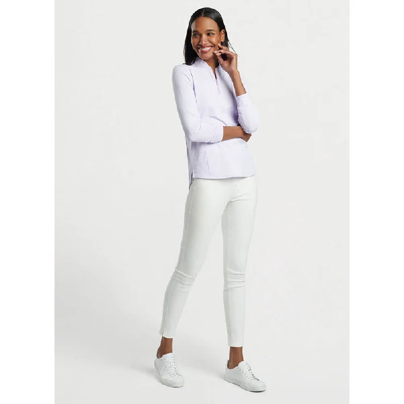 Peter Millar Women's Vista Stripe Lightweight Long-Sleeve Zip Sun Shirt - Garden Violet/White Relaxed Short Sleeve Tee Peter Millar Women's Vista Stripe Lightweight Long-Sleeve Zip Sun Shirt - Garden Violet/White Relaxed Short Sleeve Tee