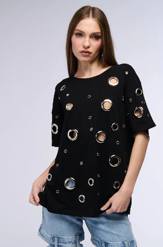 RIGHT THRU ME SHORT SLEEVE TSHIRT Fashionable Pleated Short Shirt