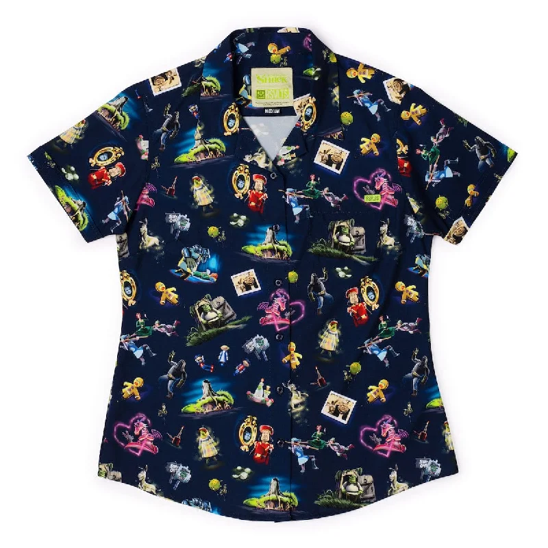 Shrek "Happily Ogre After" – Women's KUNUFLEX Short Sleeve Shirt Classic V-Neck Short Shirt