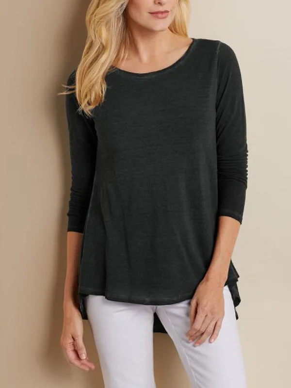Solid Color Large Size Long Sleeve Shirt Classic Casual Short Sleeve