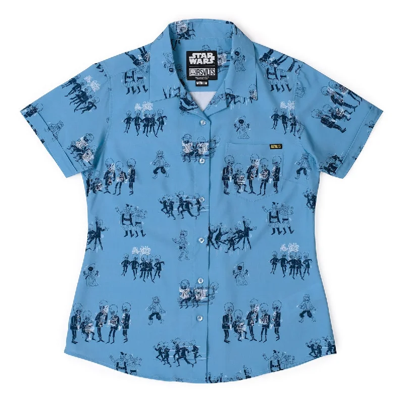 Star Wars™ "A Hard Day's Node" – Women's KUNUFLEX Short Sleeve Shirt Relaxed Fit Short Blouse Star Wars™ "A Hard Day's Node" – Women's KUNUFLEX Short Sleeve Shirt Relaxed Fit Short Blouse