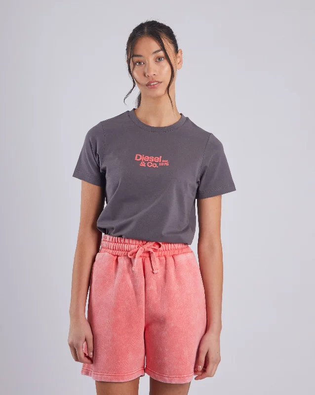 Marva Tee Dark Clay Zippered Buttoned Snapped