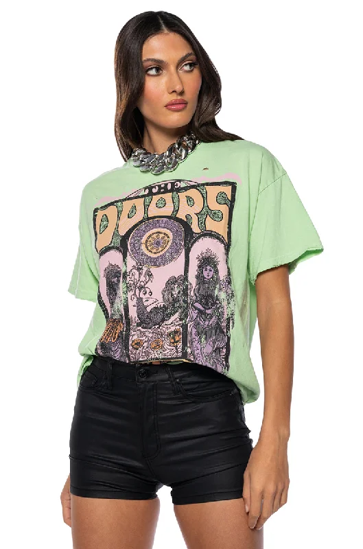 DOORS SHREDDED TEE Chenille Brocade Lace