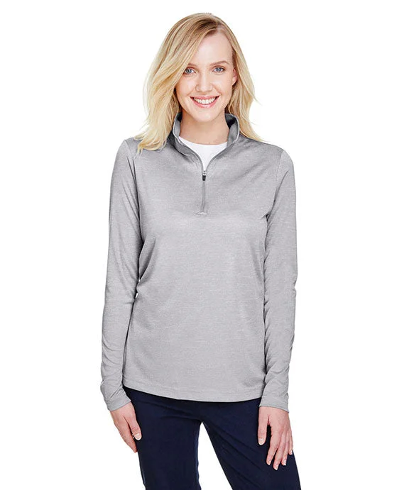 TT31HW - Team 365 Ladies Zone Sonic Heather Performance Quarter-Zip Shirt Stylish Striped Short Sleeve TT31HW - Team 365 Ladies Zone Sonic Heather Performance Quarter-Zip Shirt Stylish Striped Short Sleeve