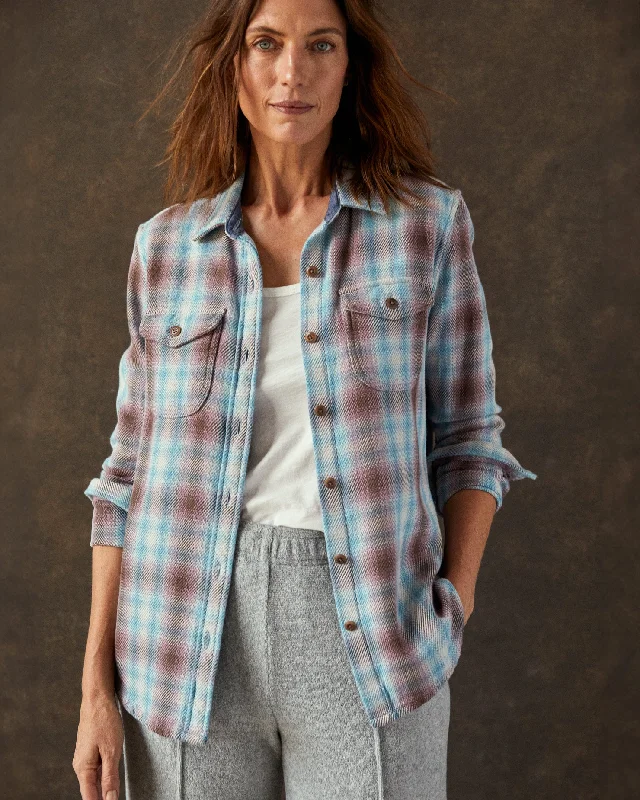 Women's Blanket Shirt Fashionable Tied Short Sleeve