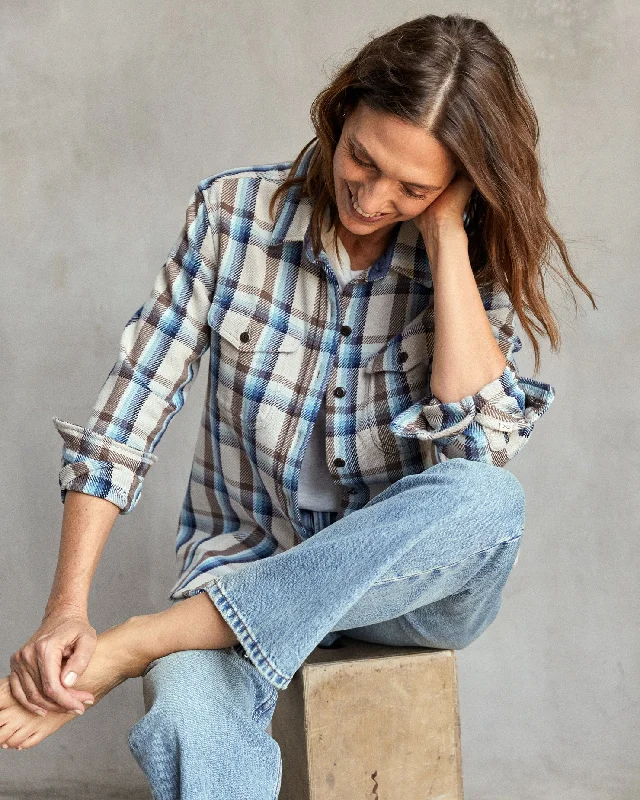 Women's Blanket Shirt Casual Oversized Short Shirt