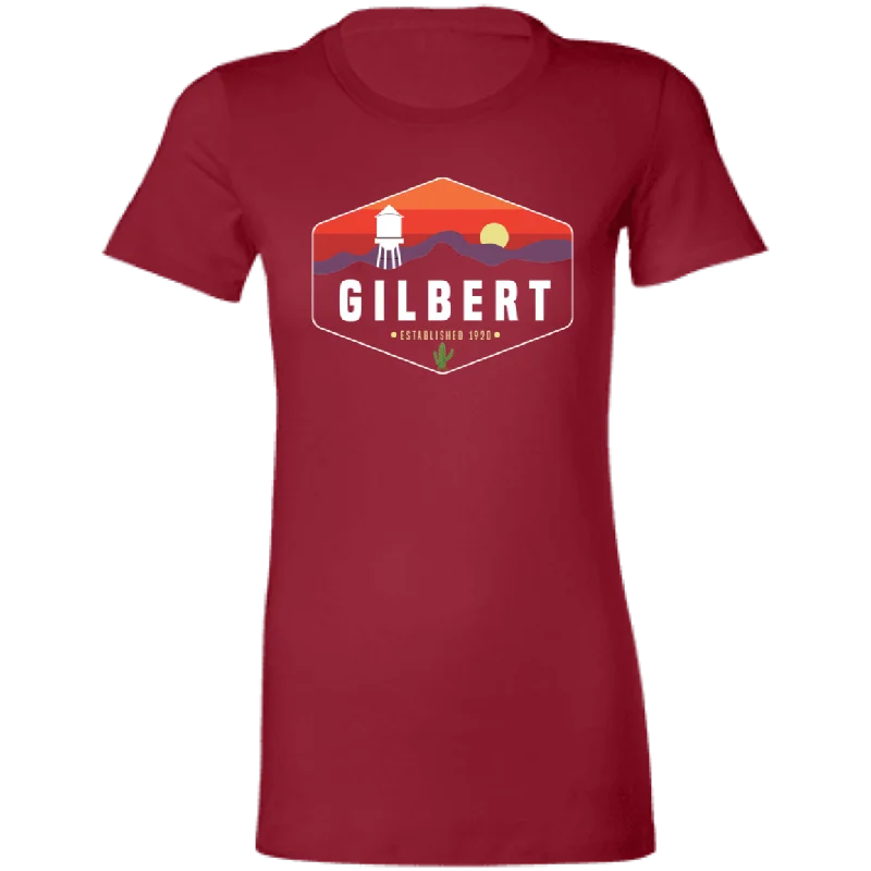 Women's Cut Shirt | Gilbert Sunset | Cardinal Trendy Button-Front Short Sleeve