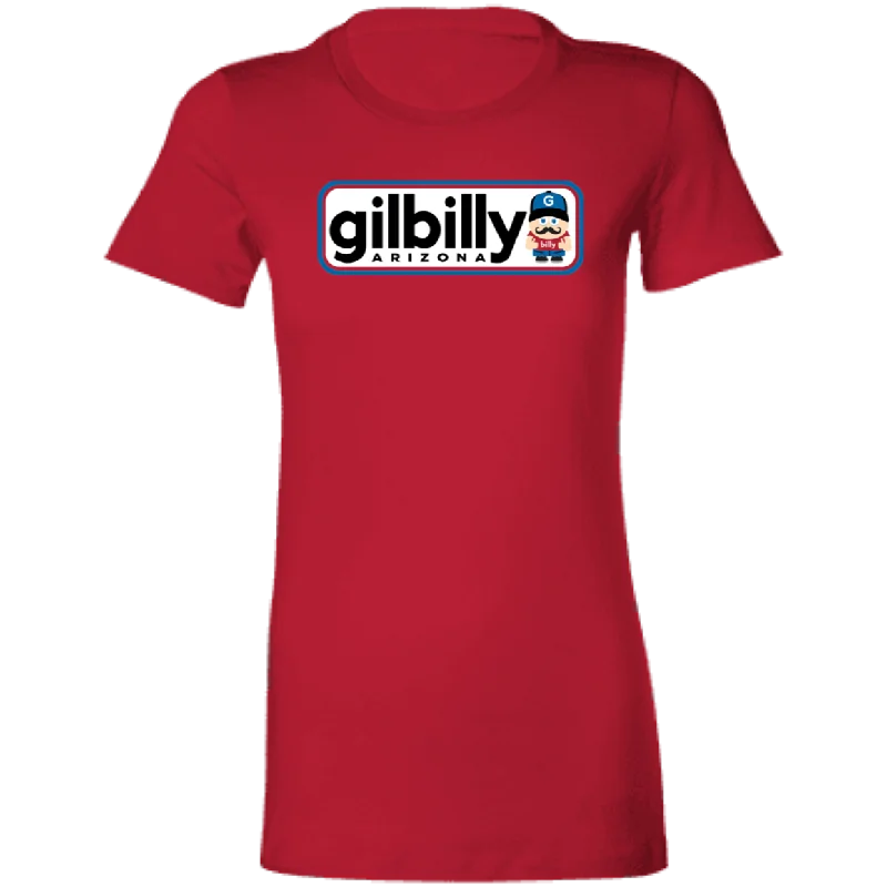 Women's Cut Shirt | Gilbilly Logo | Red Cozy Summer Short Shirt