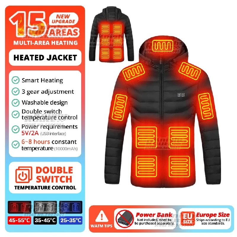 19 Areas Heated Jacket Cotton Fabric Linen Fabric Terry Fabric