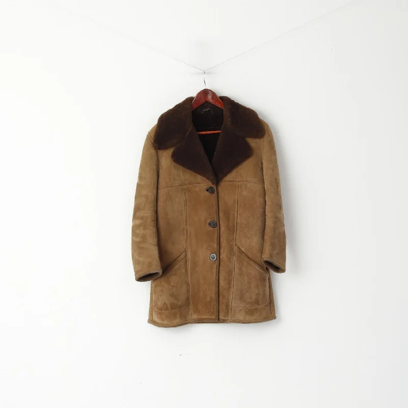 Vintage Women M Jacket Brown Suede Shearling Single Breasted Boho Classic Top Rayon Fabric Velvet Fabric Corduroy Fabric Vintage Women M Jacket Brown Suede Shearling Single Breasted Boho Classic Top Rayon Fabric Velvet Fabric Corduroy Fabric