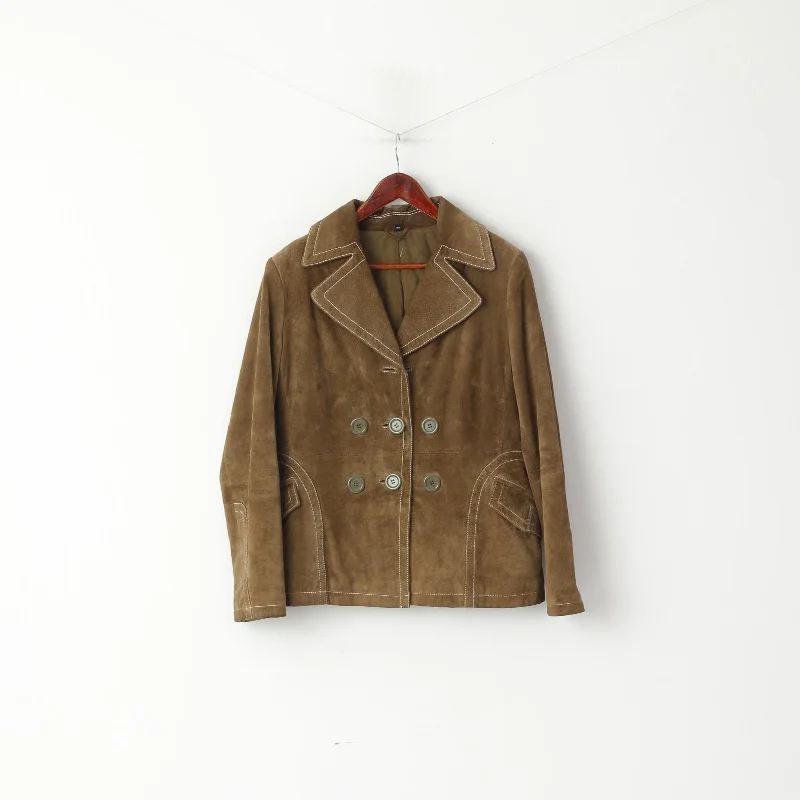 Vintage Women 40 M Jacket Green Leather Suede Classic Buttoned Pockets Biker Top Mesh Jacket Canvas Jacket Denim Jacket Vintage Women 40 M Jacket Green Leather Suede Classic Buttoned Pockets Biker Top Mesh Jacket Canvas Jacket Denim Jacket