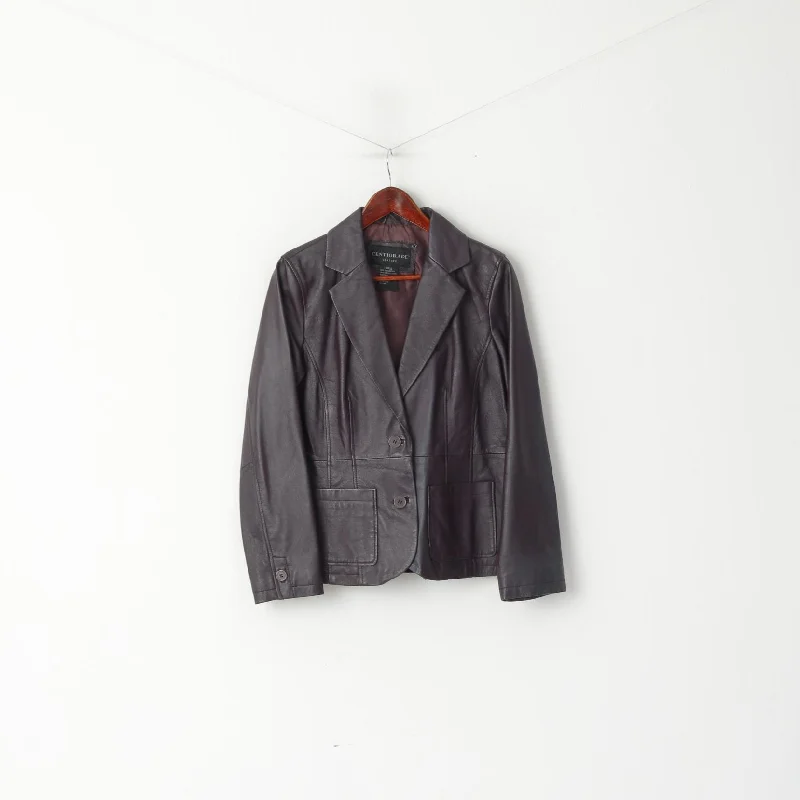 Centigrade Women S Jacket Plum 100% Leather Classic Single Breasted Blazer Top V-Neck Jacket Boat Neck Jacket Square Neck Jacket Centigrade Women S Jacket Plum 100% Leather Classic Single Breasted Blazer Top V-Neck Jacket Boat Neck Jacket Square Neck Jacket