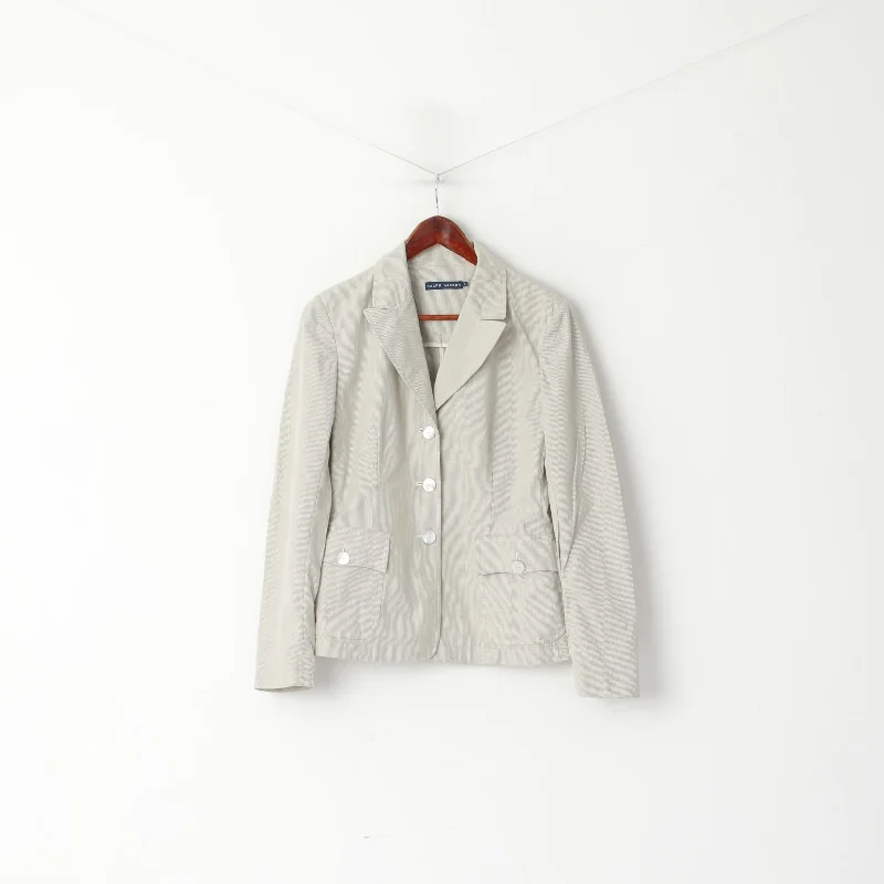 Ralph Lauren Women 8 S Blazer Grey Striped Cotton Light Casual Pocket Jacket Fleece Jacket Down Jacket Parka Ralph Lauren Women 8 S Blazer Grey Striped Cotton Light Casual Pocket Jacket Fleece Jacket Down Jacket Parka