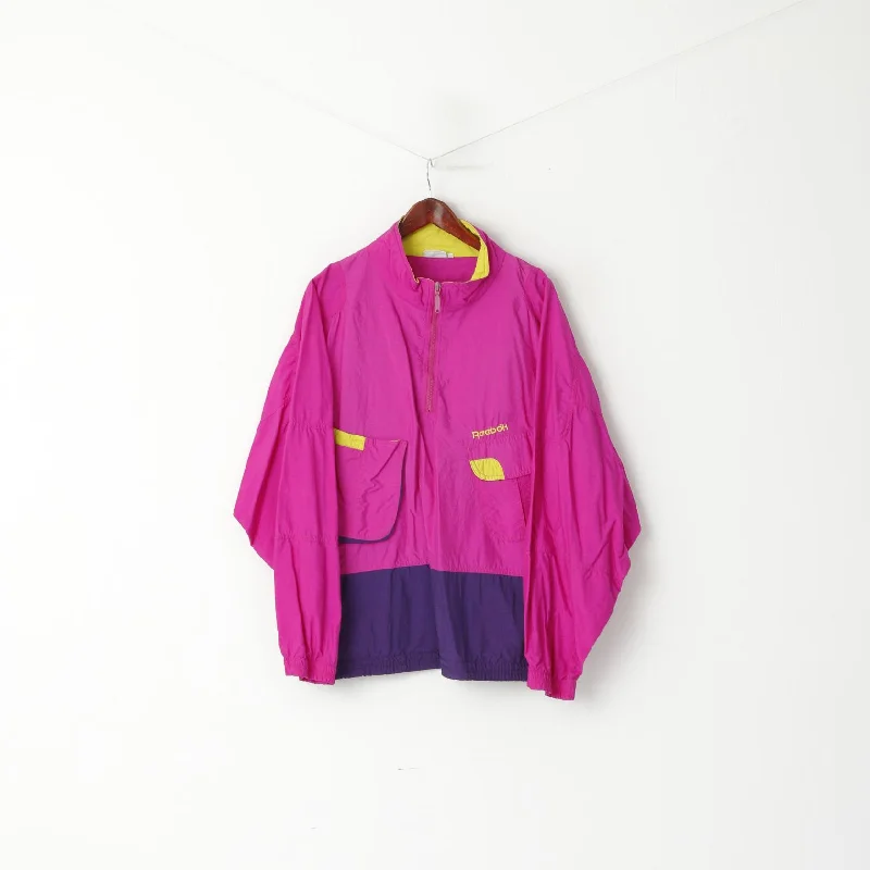 Reebok Women XL Pullover Jacket Amaranth Vintage Activewear Pockets Festival Top Snapped Jacket Toggled Jacket Drawstring Jacket Reebok Women XL Pullover Jacket Amaranth Vintage Activewear Pockets Festival Top Snapped Jacket Toggled Jacket Drawstring Jacket