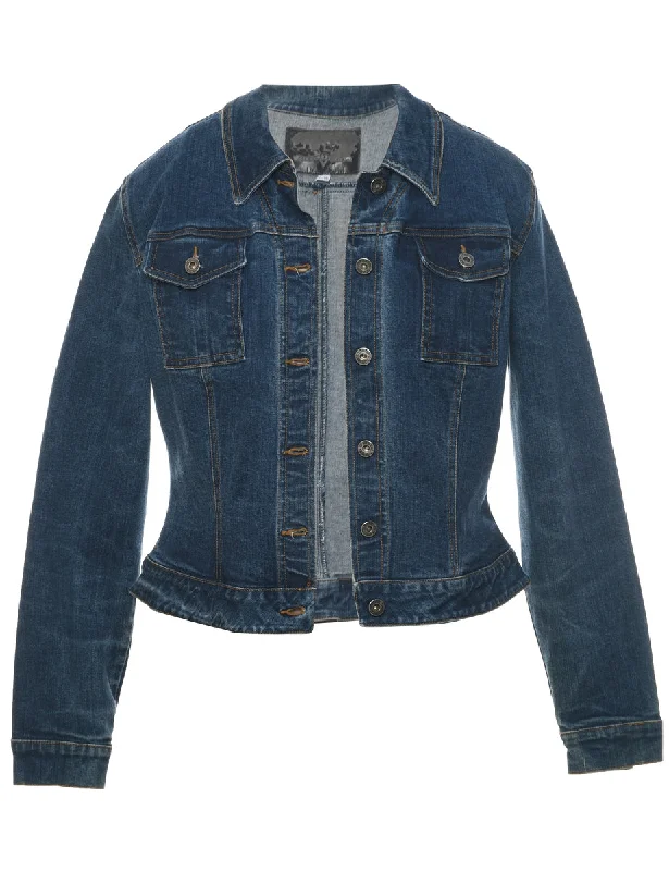 Dark Wash Denim Jacket - L Corduroy Jacket Velvet Jacket Brocade Jacket