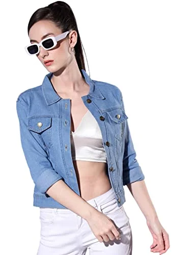 DIMPY GARMENTS Solid Women Regular Denim Jacket (XX-Large, Blue) Denim Jacket Leather Jacket Suede Jacket DIMPY GARMENTS Solid Women Regular Denim Jacket (XX-Large, Blue) Denim Jacket Leather Jacket Suede Jacket