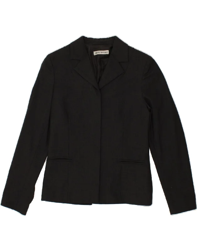 EMPORIO ARMANI Womens Blazer Jacket IT 44 Medium Grey Wool Rayon Jacket Velvet Jacket Corduroy Jacket EMPORIO ARMANI Womens Blazer Jacket IT 44 Medium Grey Wool Rayon Jacket Velvet Jacket Corduroy Jacket
