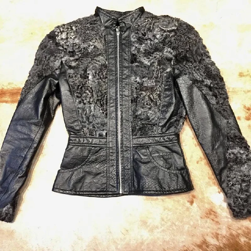 Kashani Ladies Persian Lamb Shearling Python Embossed Jacket Herringbone Jacket Checkered Jacket Solid Jacket Kashani Ladies Persian Lamb Shearling Python Embossed Jacket Herringbone Jacket Checkered Jacket Solid Jacket