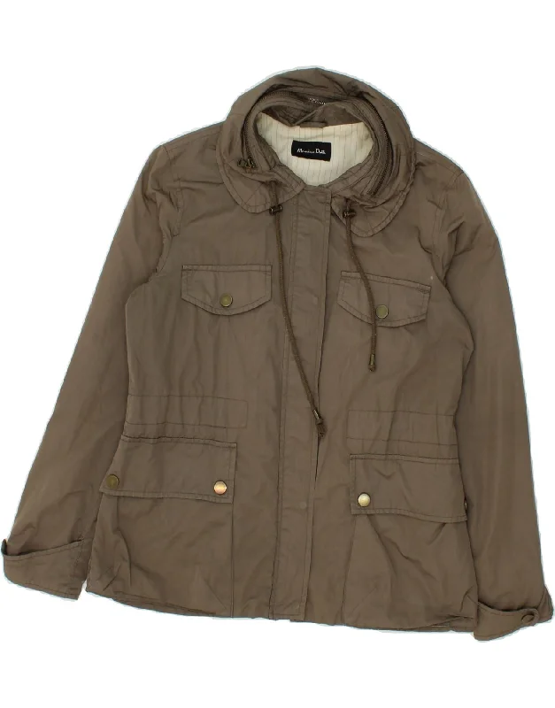 MASSIMO DUTTI Womens Hooded Utility Jacket UK 18 XL Grey Notch Collar Peter Pan Collar Cowl Neck MASSIMO DUTTI Womens Hooded Utility Jacket UK 18 XL Grey Notch Collar Peter Pan Collar Cowl Neck