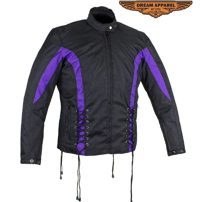 New Black & Purple Textile Racing Jacket Anorak Shell Jacket Lightweight Jacket