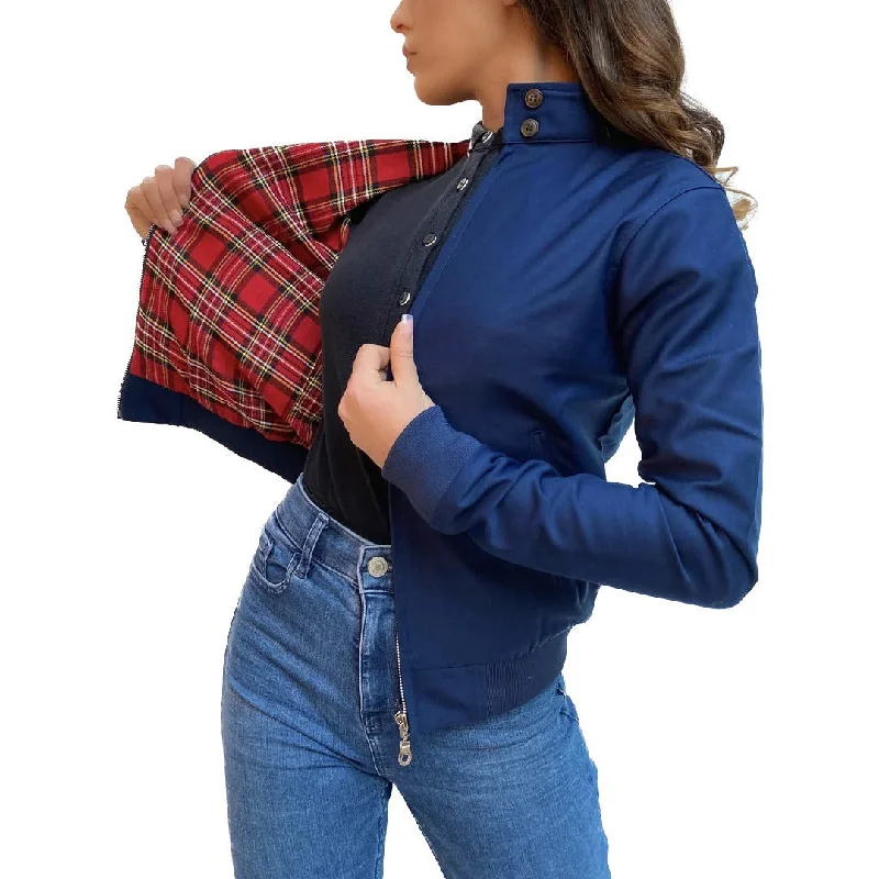 Modfather Clothing - Women's Dark Navy - Harrington Jacket Zippered Jacket Buttoned Jacket Snapped Jacket Modfather Clothing - Women's Dark Navy - Harrington Jacket Zippered Jacket Buttoned Jacket Snapped Jacket