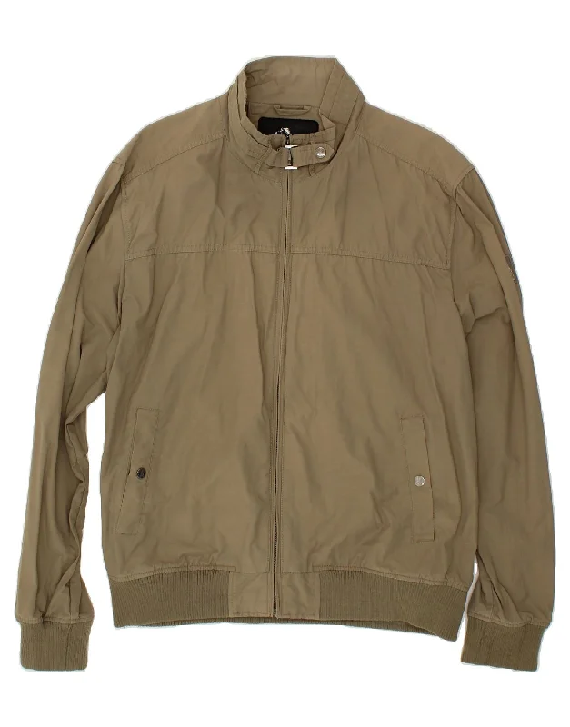 REFRIGUE Womens Bomber Jacket UK 20 2XL Beige Cotton Fitted Jacket Loose Jacket Oversized Jacket REFRIGUE Womens Bomber Jacket UK 20 2XL Beige Cotton Fitted Jacket Loose Jacket Oversized Jacket
