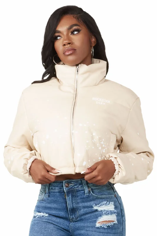 Toni Beige Art Dept. Puffer Jacket Chenille Jacket Brocade Jacket Lace Jacket