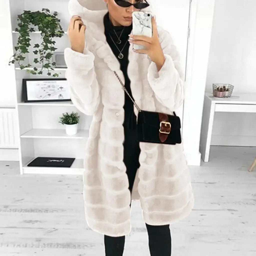 FZ Women's Solid Faux Fur Elegant Thick Warm Outerwear Jacket Cotton Fabric Linen Fabric Terry Fabric FZ Women's Solid Faux Fur Elegant Thick Warm Outerwear Jacket Cotton Fabric Linen Fabric Terry Fabric