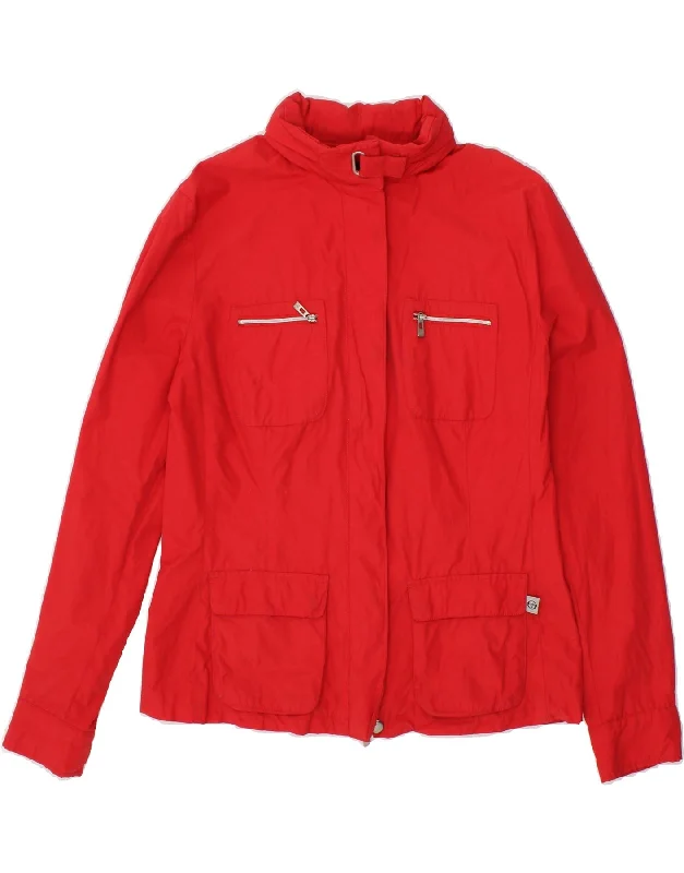 SERGIO TACCHINI Womens Utility Jacket IT 46 Large Red Polyester Striped Jacket Polka Dot Jacket Floral Jacket SERGIO TACCHINI Womens Utility Jacket IT 46 Large Red Polyester Striped Jacket Polka Dot Jacket Floral Jacket