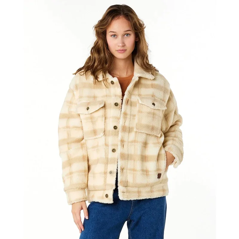 Sunrise Session Sherpa Lined Button Up Jacket Front Pockets Side Pockets Patch Pockets Sunrise Session Sherpa Lined Button Up Jacket Front Pockets Side Pockets Patch Pockets