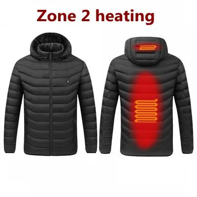 USB 17 Areas Heating Jackets Boat Neck Shawl Collar Notched Collar