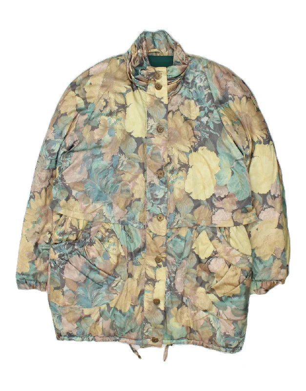 VINTAGE Womens Windbreaker Jacket UK 20 2XL Multicoloured Floral Tiered Jacket Buttoned Jacket Zippered Jacket VINTAGE Womens Windbreaker Jacket UK 20 2XL Multicoloured Floral Tiered Jacket Buttoned Jacket Zippered Jacket