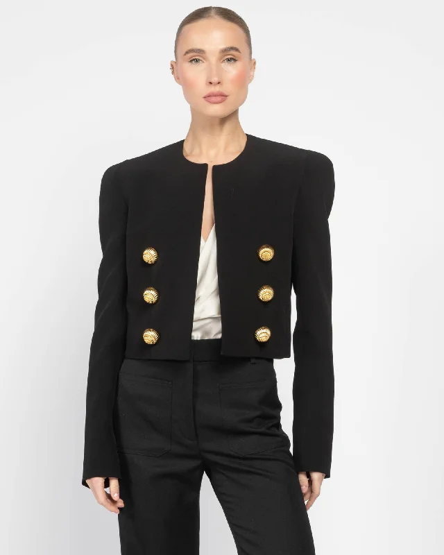 Button Spencer Jacket Satin Jacket Silk Jacket Chiffon Jacket