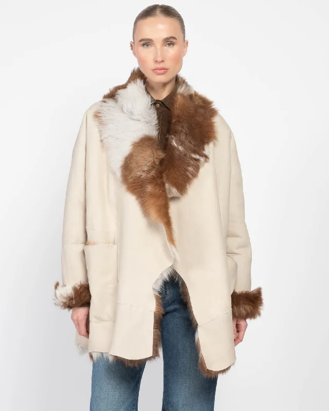 Reversible Shearling Jacket Elasticated Jacket Padded Jacket Insulated Jacket