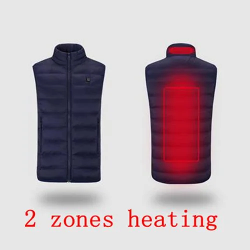 Winter New 9 Areas Heated Jacket Zippered Front Buttoned Front Snap Front