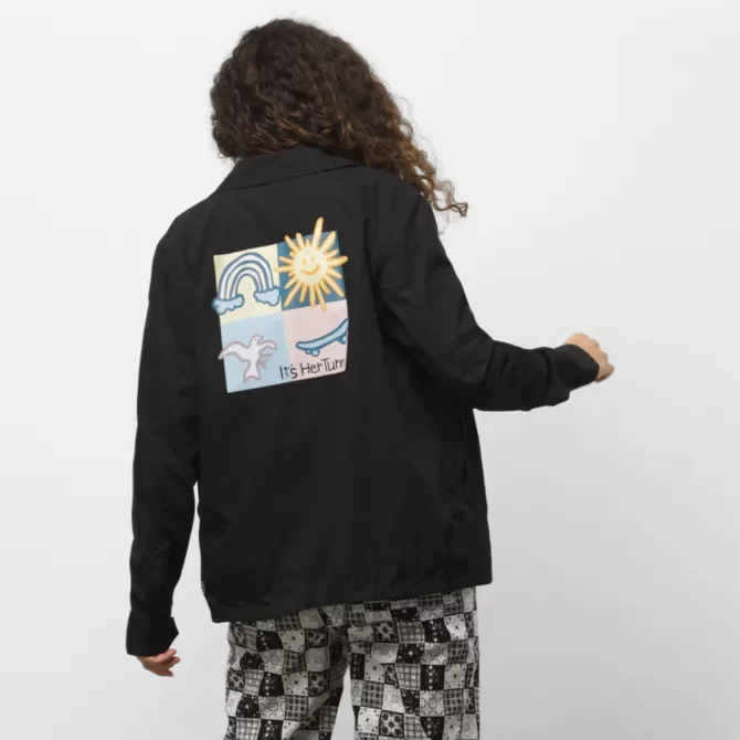 Women's Vans x Skateistan Jacket Oversized Jacket Tailored Jacket Straight Jacket