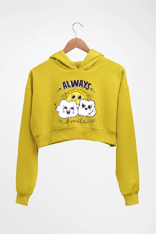 Always Smile Crop HOODIE FOR WOMEN Hoodie with Typography Text Message