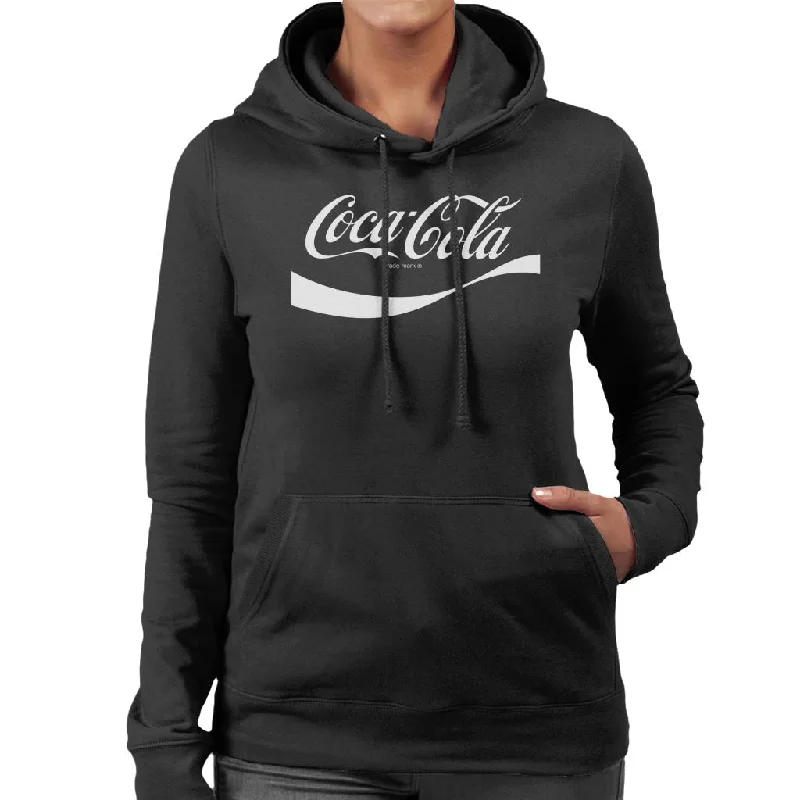 Coca Cola 1941 Swoosh Logo Women's Hooded Sweatshirt Hoodie with Applique Textured Unique Coca Cola 1941 Swoosh Logo Women's Hooded Sweatshirt Hoodie with Applique Textured Unique