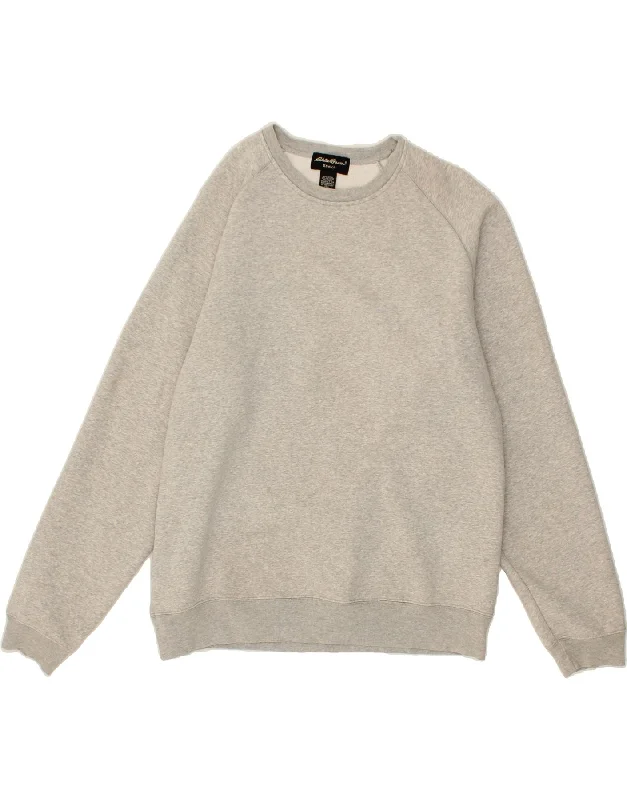EDDIE BAUER Mens Tall Sweatshirt Jumper Large Grey Cotton Hoodie with Hem Drawcord Adjustable Customizable EDDIE BAUER Mens Tall Sweatshirt Jumper Large Grey Cotton Hoodie with Hem Drawcord Adjustable Customizable