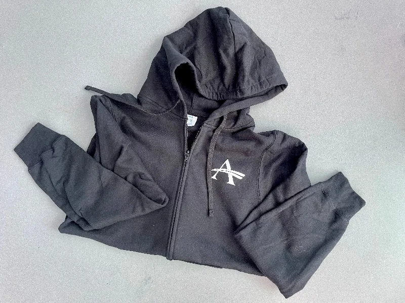 Full Zip Unisex Hoodie Hoodie with Hem Detail Decorative Unique