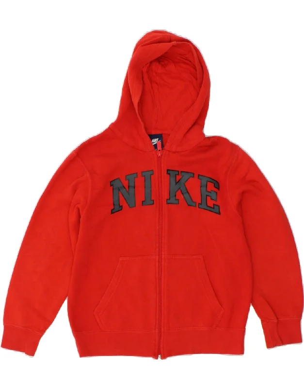 NIKE Boys Graphic Zip Hoodie Sweater 10-11 Years Medium Red Cotton Hoodie with Side Slits Relaxed Casual NIKE Boys Graphic Zip Hoodie Sweater 10-11 Years Medium Red Cotton Hoodie with Side Slits Relaxed Casual