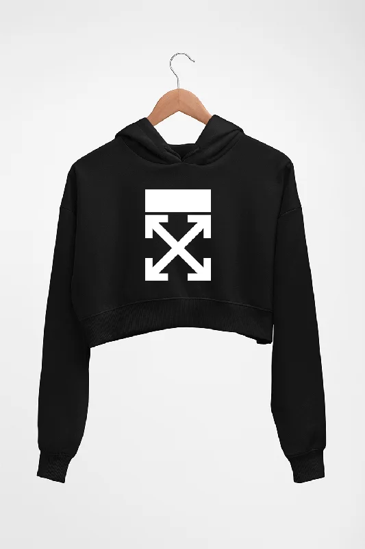 Off-white Crop HOODIE FOR WOMEN Hoodie with Ribbed Cuffs Snug Fit Comfort