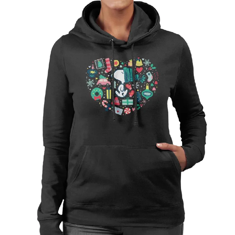 Peanuts Christmas Snoopy Xmas Love Heart Women's Hooded Sweatshirt Oversized Hoodie Comfort Casual Peanuts Christmas Snoopy Xmas Love Heart Women's Hooded Sweatshirt Oversized Hoodie Comfort Casual