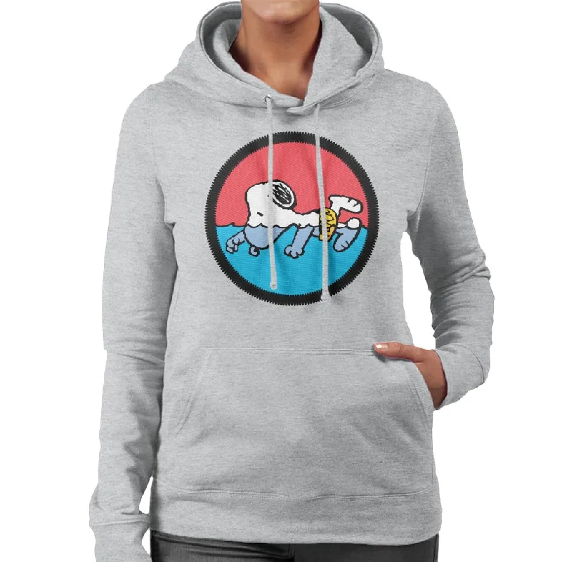 Peanuts Snoopy Swimming Women's Hooded Sweatshirt Hoodie with Emblem Brand Identity